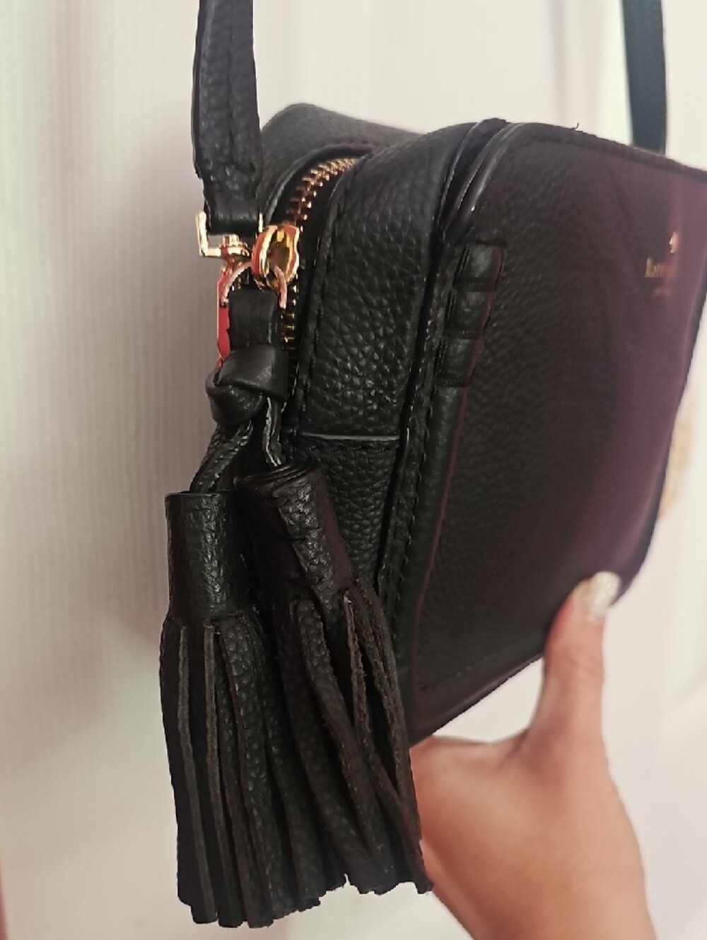kate spade Black Leather Tassel Crossbody Bag - Picture 5 of 12